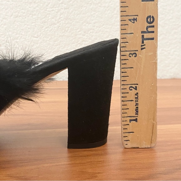 STUART WEITZMAN 5W 47312 Black Calf Hair Fur Slip On Heeled Mules Size 8.5 - Picture 13 of 16